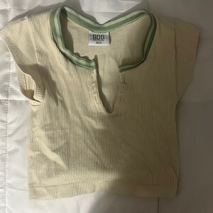 BDG Urban Outfitters Go for Gold short sleeve in cream and green